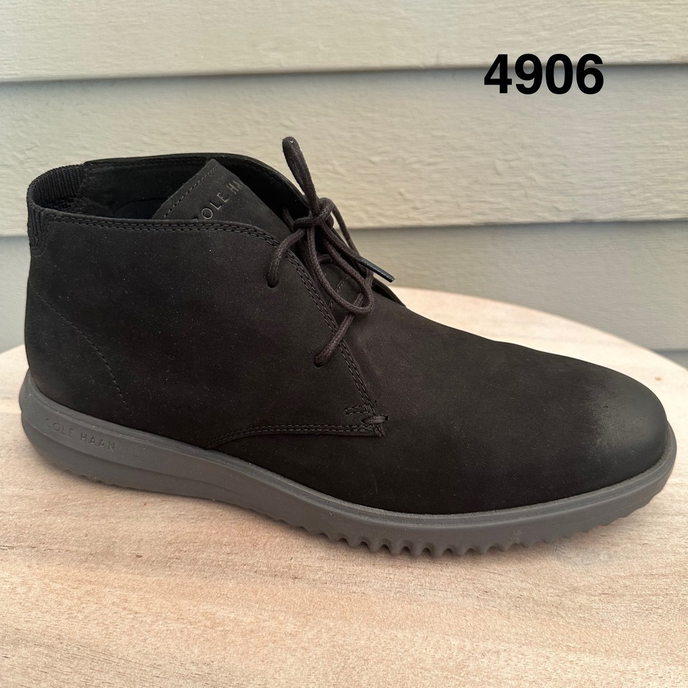 Cole Haan Grand+ Chukka Boots Mens 9 Black Nubuck Casual Dress New